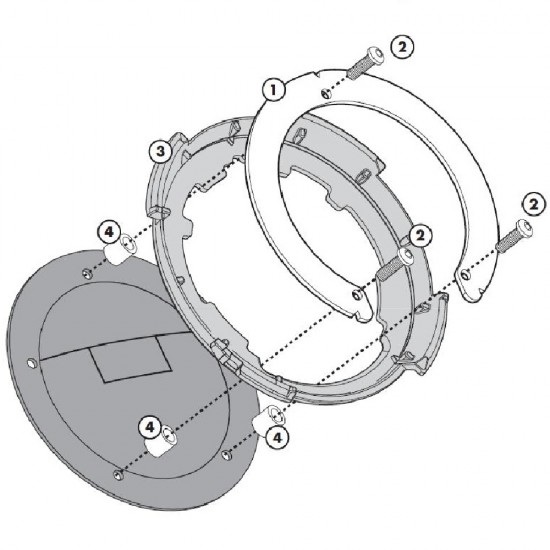 Σύστημα κλειδώματος σάκου BF01 στο ρεζερβουάρ GIVI (SUZUKI DL650 2011-2015)